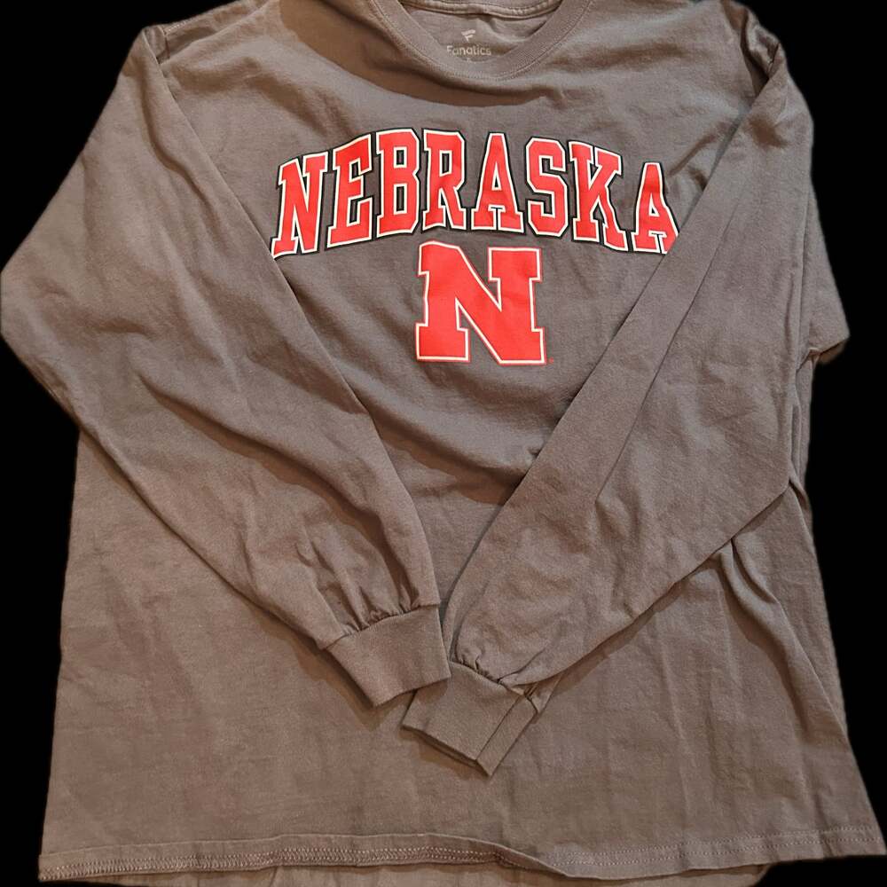 Fanatics Nebraska Cornhuskers Charcoal Arch Logo Long Sleeve T-Shirt - Men’s XL